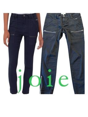 Joie Black Park Skinny Zipper Mid-Rise Ankle Pants (27x27)